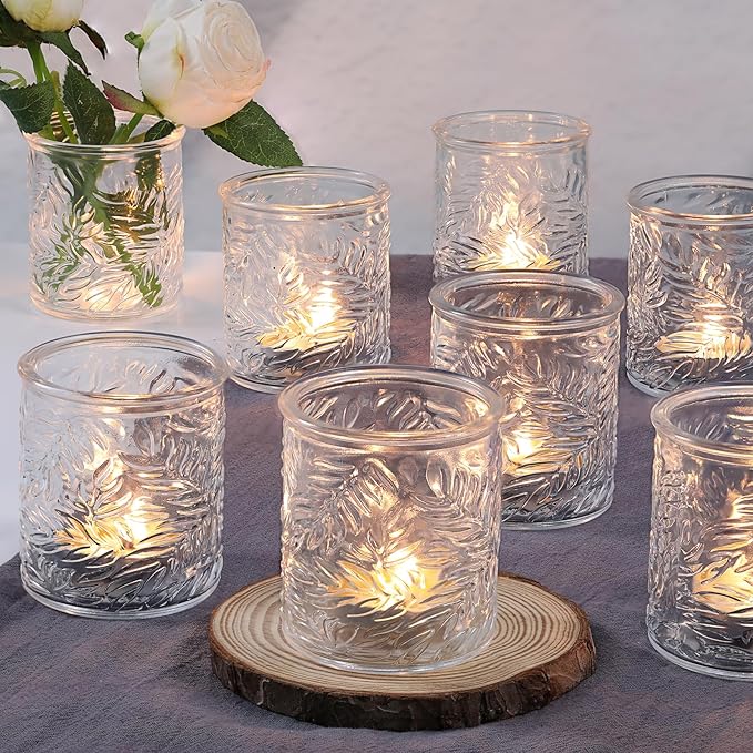 24 pcs Clear Votive Candle Holders, Glass Candle Holders by LOVELIGHTLOVELIFE