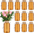 Vintage Glass Flower Vase，12 Pack Farmhouse Amber Gold Glass Centerpiece Vases by LEYIQUCHAMPAGNEWINEGLASSES