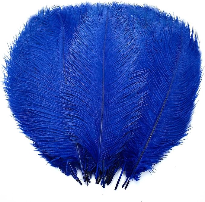 YAKRUNA 30PCS Royal Blue Ostrich Feathers Bulk 12-14 Inches by YAKRUNA