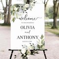 Welcome To Our Wedding Sign, Personalized Wedding Welcome Sign, Eucalyptus by Unknown
