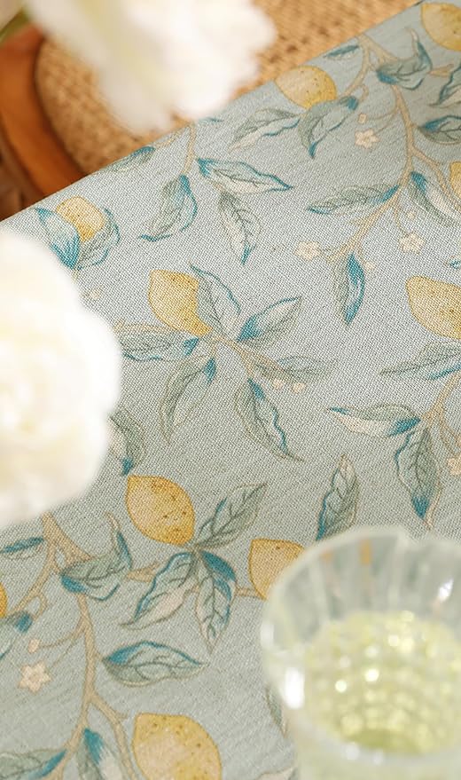 patdrea Designer Linen Green Long Tablecloth - Image 6