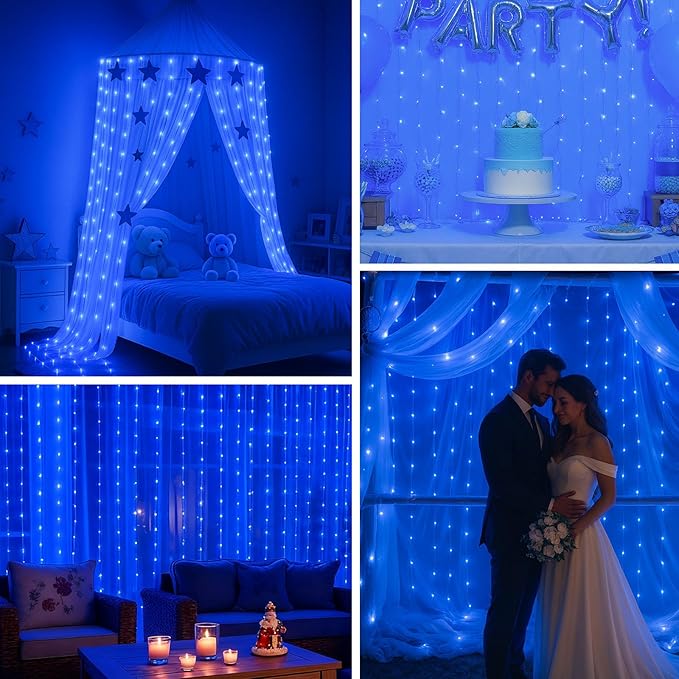 DomeStar 300 LED Fairy Curtain Lights, 9.8ft x 9.8ft Battery Operated - Image 6