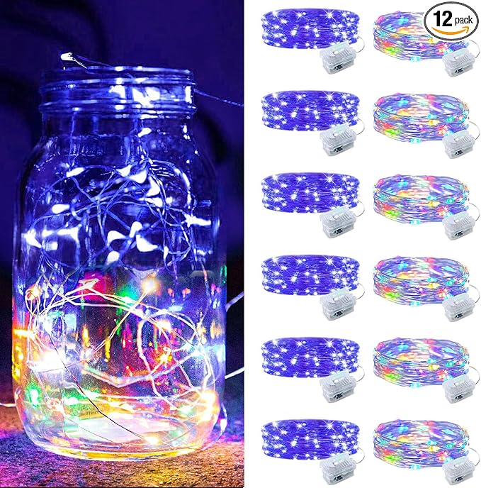 ZGWJ 12 Pack Fairy Lights Battery Operated, 7ft 20 Mini LED Fairy String Lights by ZGWJ