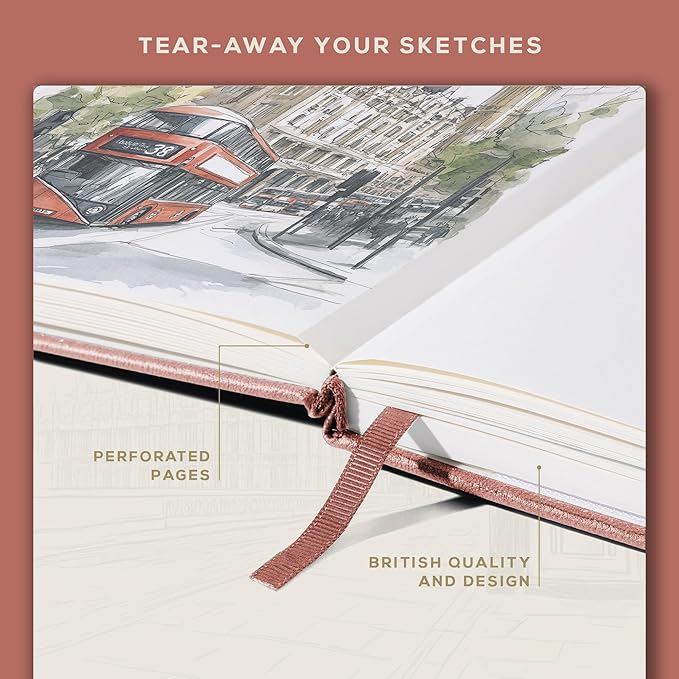 Beechmore Books A4 Sketchbook – 8.5x11 Premium Vegan Leather Bound Large Sketch - Image 5