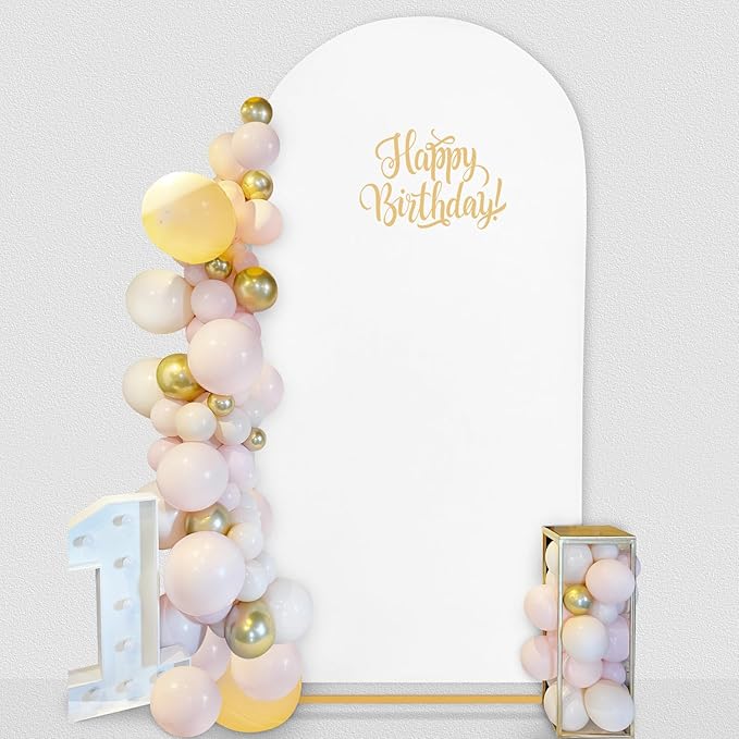 SoarDream 7.2FT Wedding Arch Cover White Spandex Fitted Wedding Arch Stand - Image 7