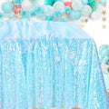 Glitter Blue Tablecloth 50x80 Inch Iridescent by QueenDream
