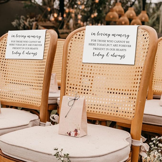 In Loving Memory Wedding Sign, Reserved Memorial Chair Signs Pew Cloths Seating - Image 6