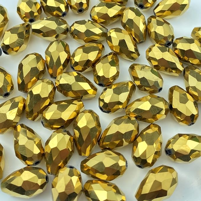 130pcs 6x8mm Teardrop Crystal Glass Beads Vertical Hole Faceted Glass Teardrop by ChooseBeadsChooseHonkoolly