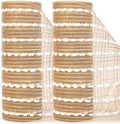 Ribbli Christmas Tree Ribbon Garland-2 Rolls Snowball Natural Burlap Mesh by Ribbli