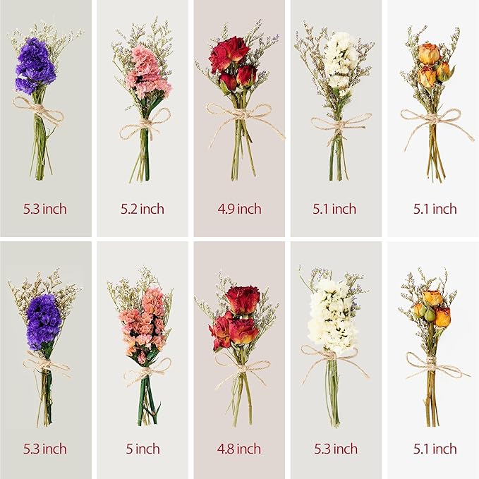 10/12/24 Pack Dried Flowers for Vase Various Mini Bouquet Dried Small - Image 2