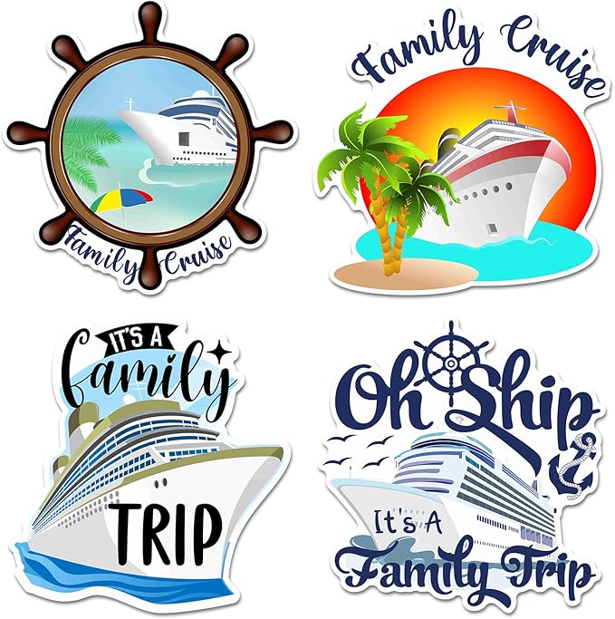 Hoteam 4 Pcs Family Cruise Door Decorations Magnetic Large Cruise Ship Door by Hoteam