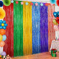 Rainbow Metallic Tinsel Foil Fringe Curtains Backdrop by forlvwoon