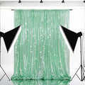 Eternal Beauty Mint Green Sequin Backdrop, 4x7 Ft Glitter Background Curtains by EternalBeauty