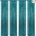 Poise3EHome Teal Sequin Backdrop Curtain, 4 Panels 2FTx8FT Glitter Background by Poise3EHome