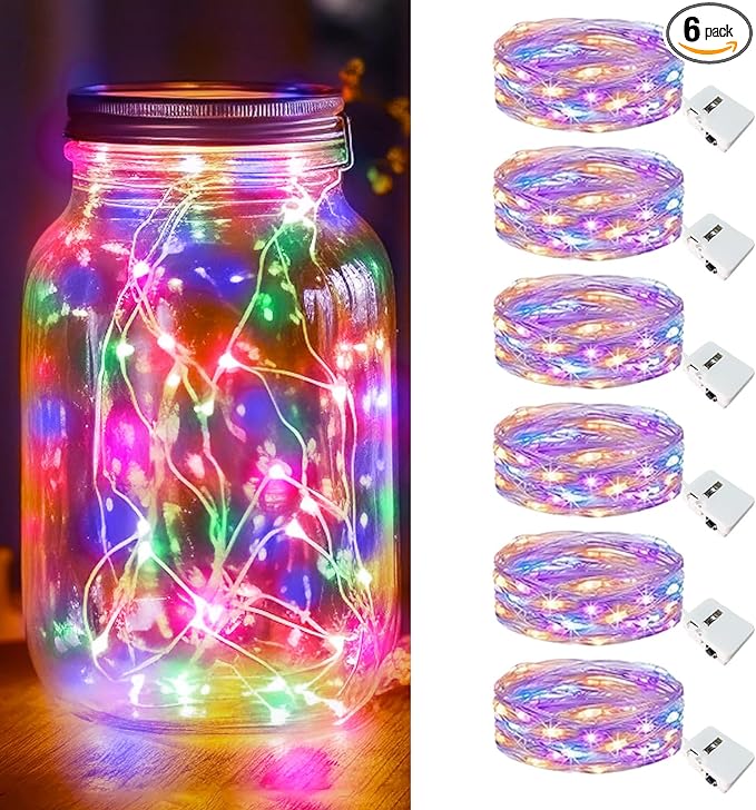 kolpop 6 Pack LED Fairy Lights Battery Operated, Mini Twinkle String Lights by kolpop
