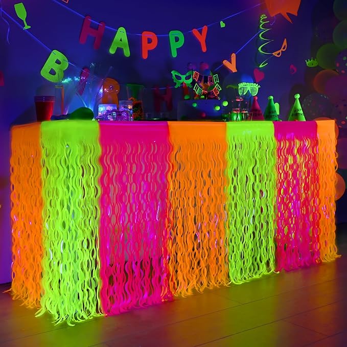 Mega-L Glow in The Dark Party Supplies, 4 Pack Neon Party Decorations by Mega-Loopolis