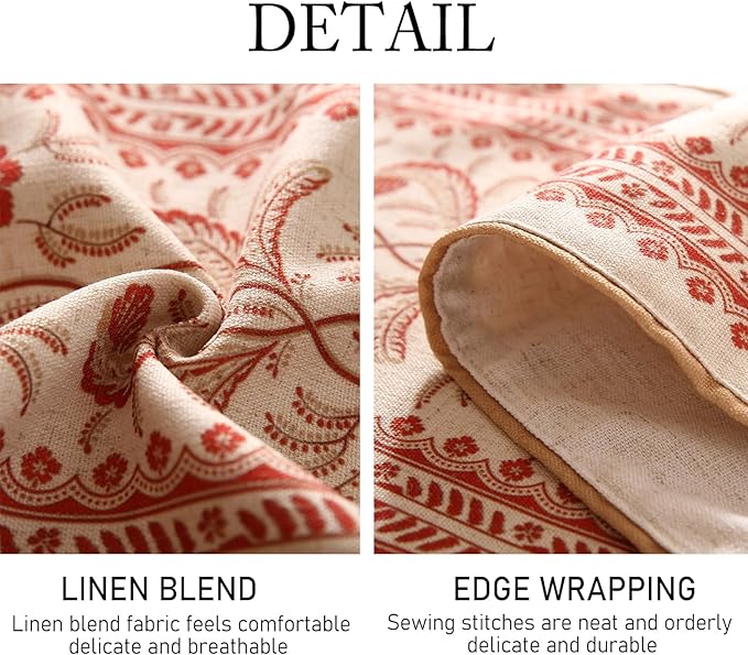 ISAENNE Designer Vintage Linen Table Runner 102 Inches Long, Thanksgiving - Image 5
