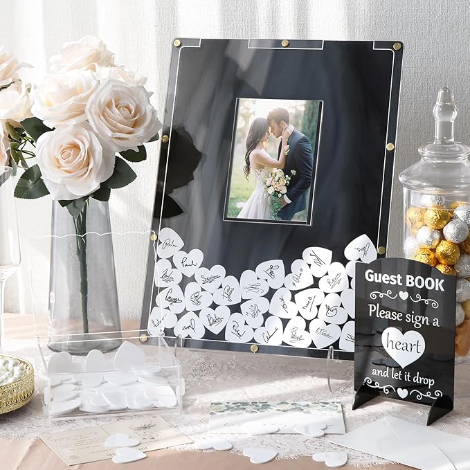 AerWo Wedding Guest Book Alternative, Acrylic Guest Book Wedding Reception by AerWo