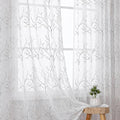 VISIONTEX Sheer Curtains 95 inch Length 2 Panels Set, Decorative Grey Coral by VISIONTEX