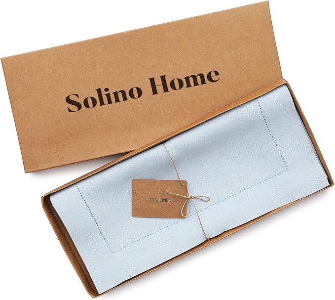 Solino Home Linen Light Blue Table Runner 48 Inches - Image 6