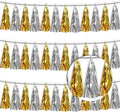 3P Gold Silver Metallic Fringe Tassel Banner Garland Foil Tinsel Streamer Wall by Xuuf