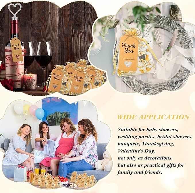 Buryeah 24 Set Wedding Heart Shaped Wine Stopper Party Favors Bulk Beverage - Image 5