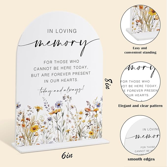 Memorial Table Sign for Wedding, Boho Floral In Loving Memory Sign, Wedding - Image 2