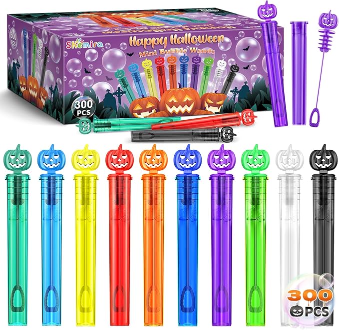 Shemira 300PCS Halloween Bubble Wands, Mini Bubbles Party Favors by Shemira