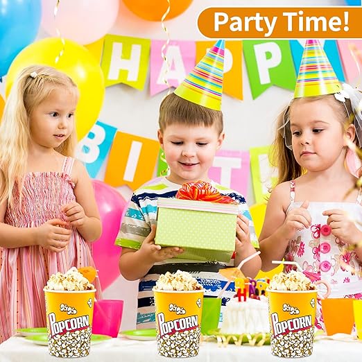 RAYMEA Popcorn Buckets Disposable 32oz Retro Style Paper Leak Proof Popcorn - Image 4