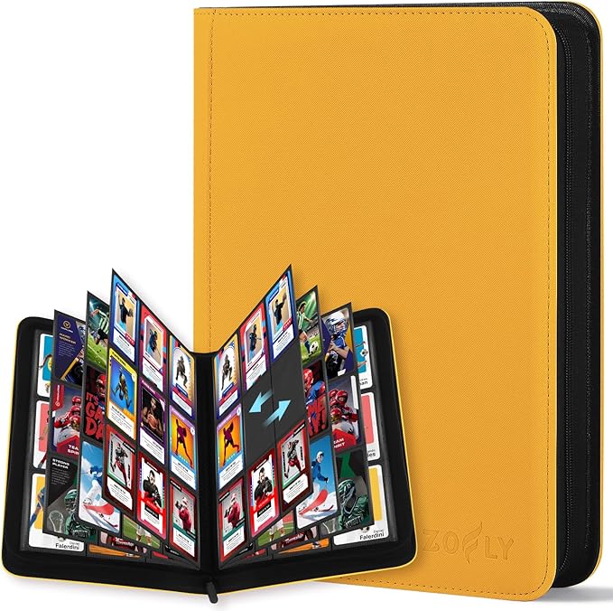 9 Pocket Card Binder, 540 Premium Zip Trading Card Binder, Double-sided Side by Zofly