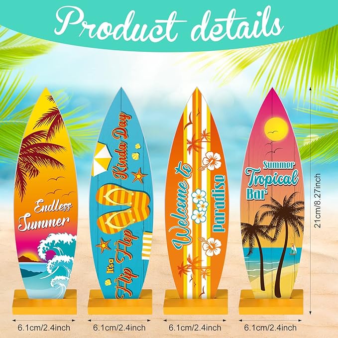 Blulu 4 Pcs Surfboard Decorations - Image 6