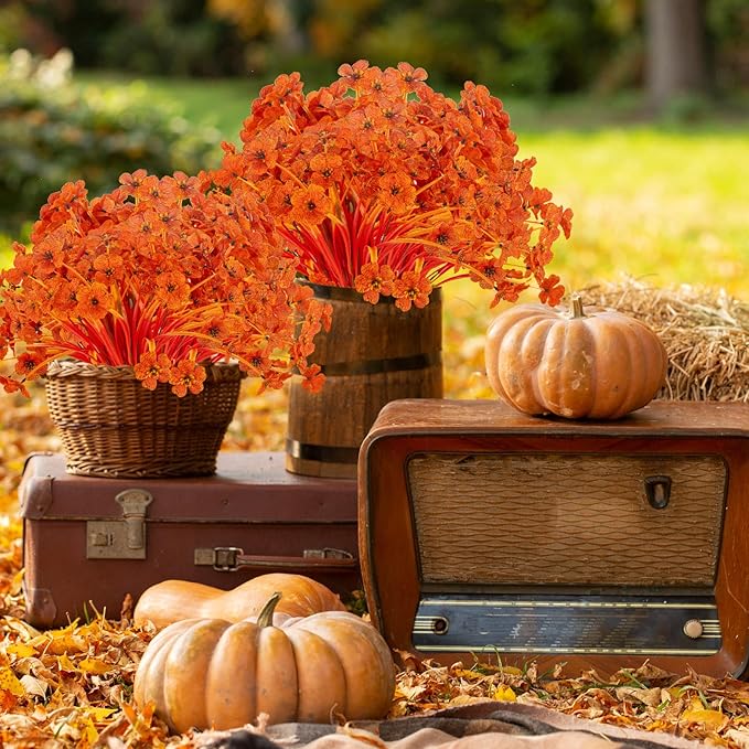 20 Bundles Artificial Fall Flowers No Fade Faux Autumn Plants Fake Flowers No - Image 3