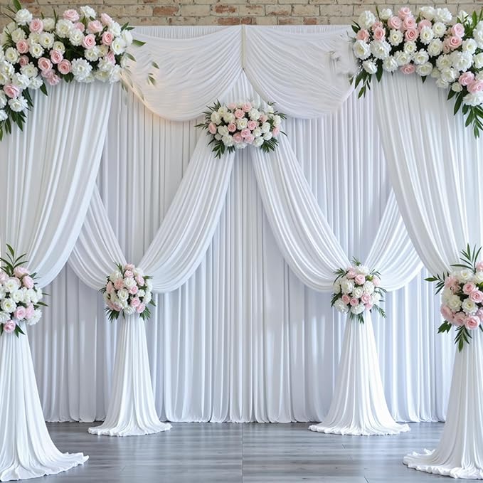 20ftx10ft White Backdrop Curtains - Image 6