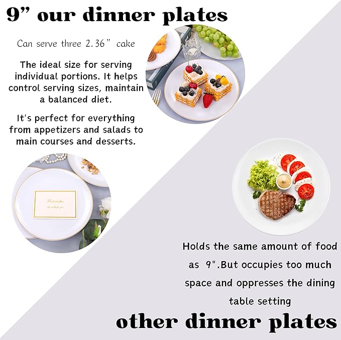 Festiva 50Pcs Gold Plastic Plates - Image 3