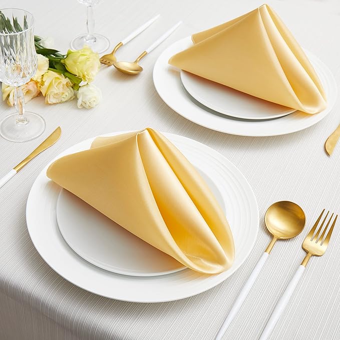 100 Pack Square Satin Dinner Napkins, 20x20 Inches Silky Soft Smooth Table - Image 2