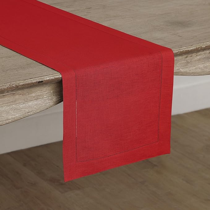 Solino Home Linen Red Table Runner 48 Inches - Image 2