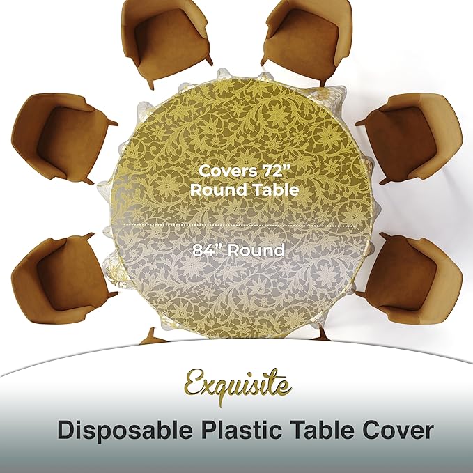 Exquisite Lace Table Cloth Round Table Plastic 12-Pack Lace Tablecloth Round - Image 3