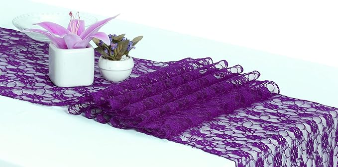 MDS Pack of 20 Wedding 12 x 108 inches Lace Table Runner - Image 2