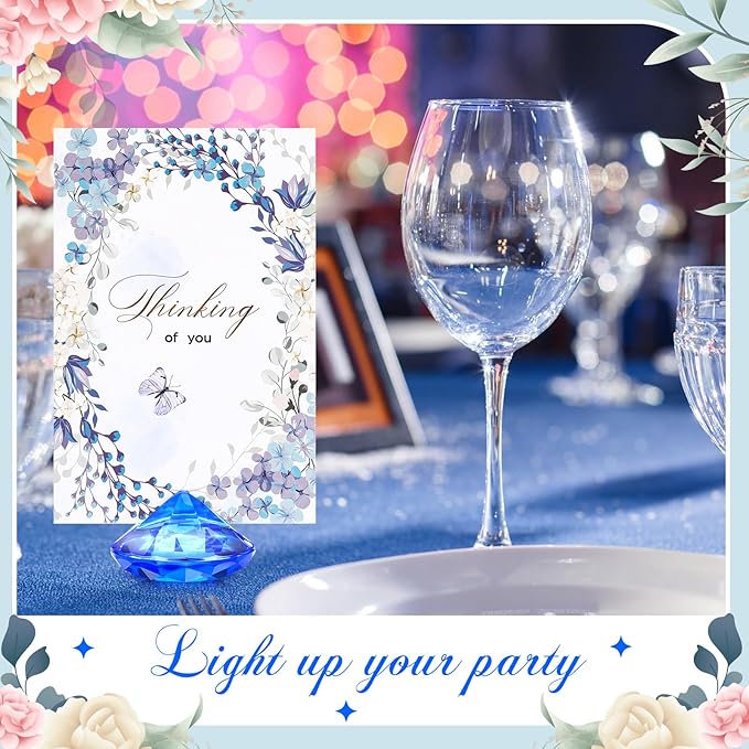Boao 24 Pack Diamond Place Card Holders Acrylic Table Number Holder Card Stands - Image 5
