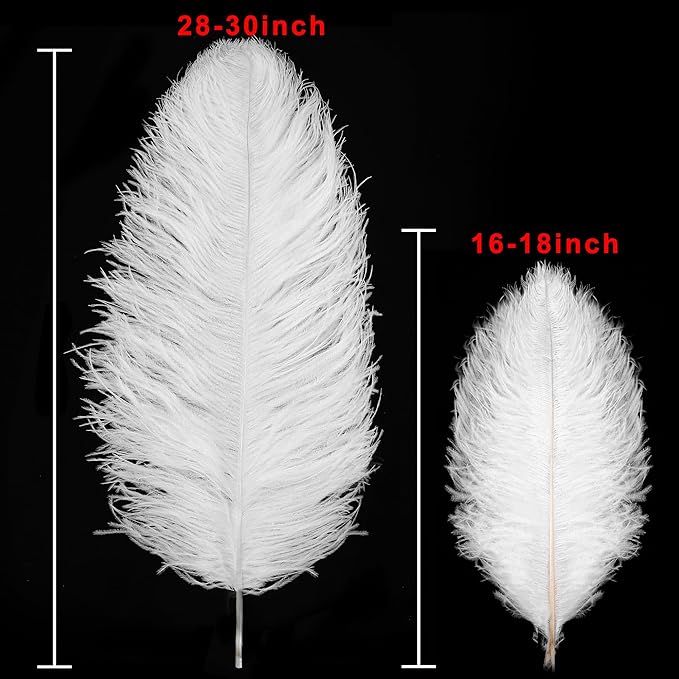 Larryhot White Large Ostrich Feathers - Image 3