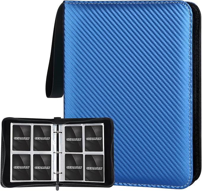 4 Pocket Card Binder, Premium Zip Trading Card Binder, 400 Double Sided Pocket by GERMUN