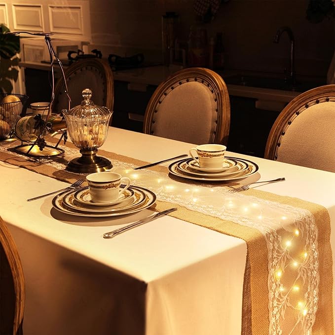Xinnun 12 Pcs Burlap Table Runner - Image 7