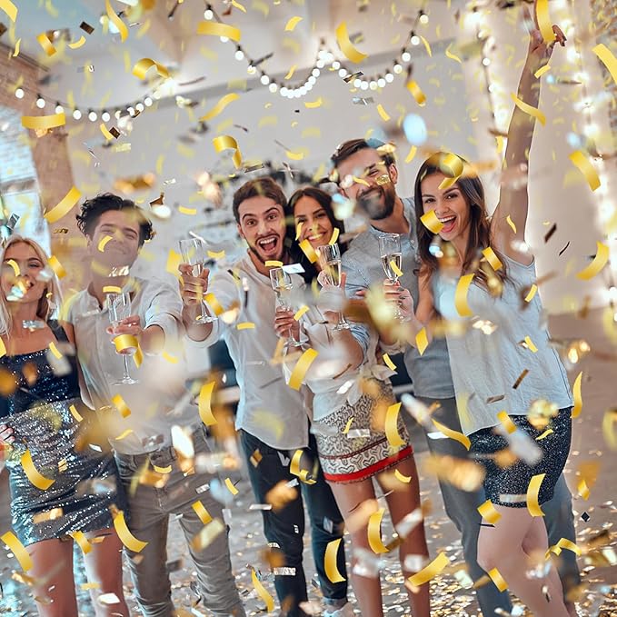 6 Pack Gold Confetti Cannon, Confetti Poppers, 12 Inch Party Poppers Shooters - Image 8
