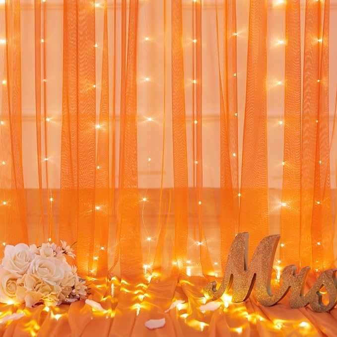 Orange Tulle Backdrop Curtain - Image 7