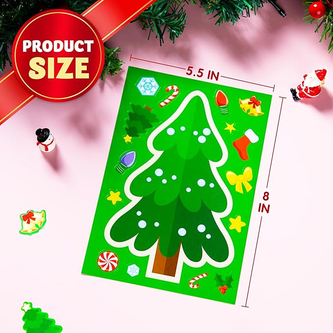 JOYIN 24 Pcs Christmas Tree Stickers, Make Your Own Christmas Tree Green - Image 6