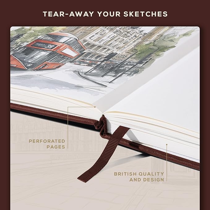 Beechmore Books A4 Sketchbook – 8.5x11 Premium Vegan Leather Bound Large Sketch - Image 5