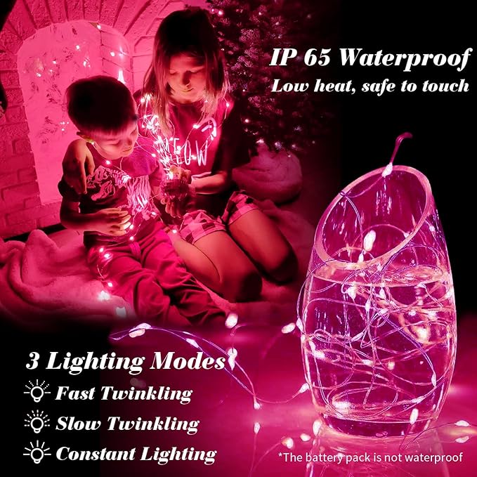 ZGWJ 50 Pack Fairy Lights Battery Operated, 7ft 20 Mini LED Fairy String Lights - Image 3