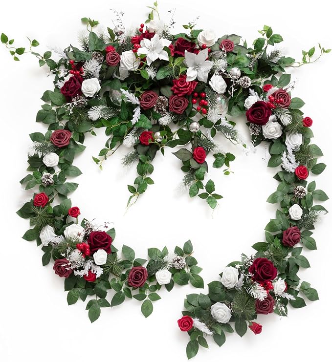 Ling's moment 9FT Eucalyptus and Willow Leaf Garland by LingsMoment