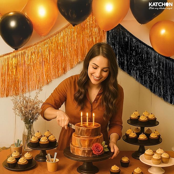 KatchOn, XtraLarge Black and Orange Fringe Banner - Image 5