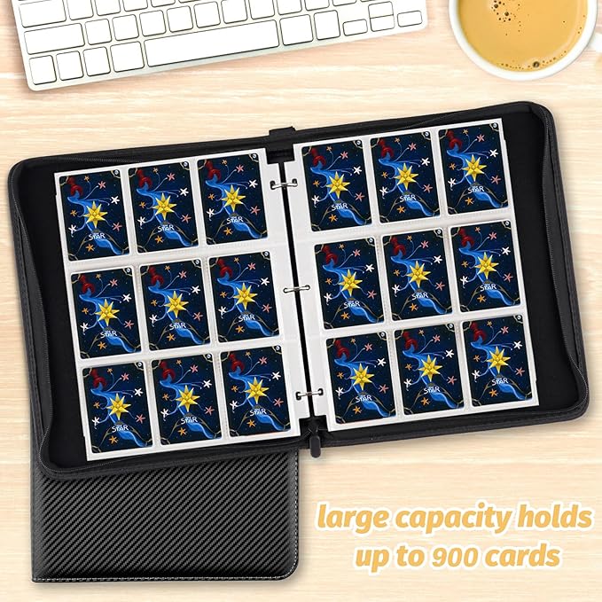 Trading Card Binder, 900 Pockets Card Binder, 9-Poccket Sided Pocket Sports - Image 6